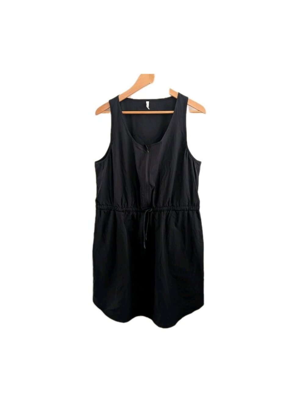 ​Halara Black Water Resistant Activity Dress Pockets Half Zip Drawstring L Gorp